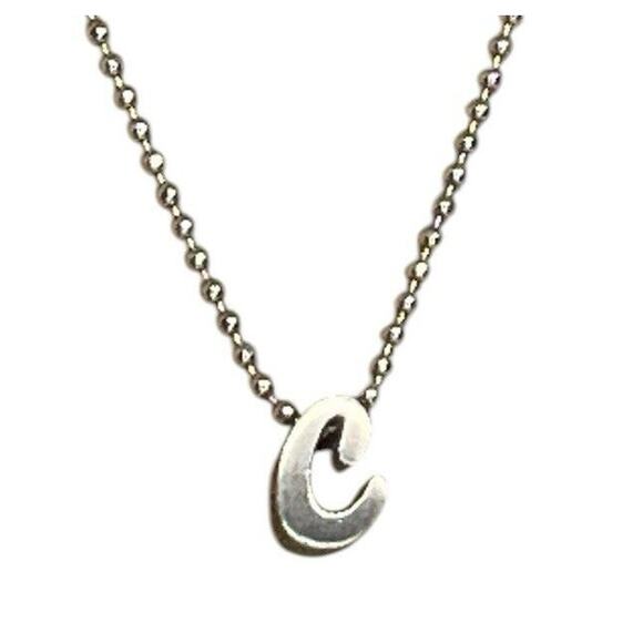 Alex Woo Sterling Silver ‘C’ Initial Pendant Necklace NY Designer Luxury Fashion - Picture 14 of 16